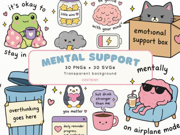 Download Mental Health Sticker Cliparts, Support - Clipart Collection