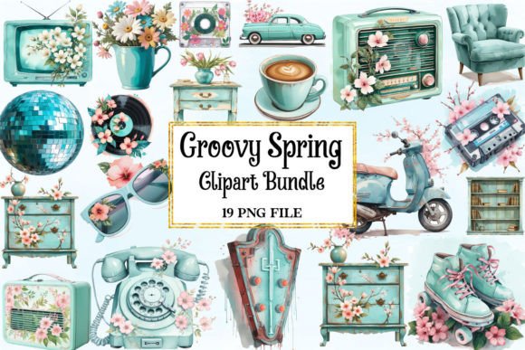 Download Watercolor Groovy Spring Clipart - Clipart Collection