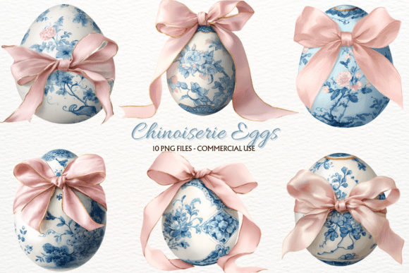 Download Chinoiserie Easter Eggs Clipart Pink Bow - Clipart Collection