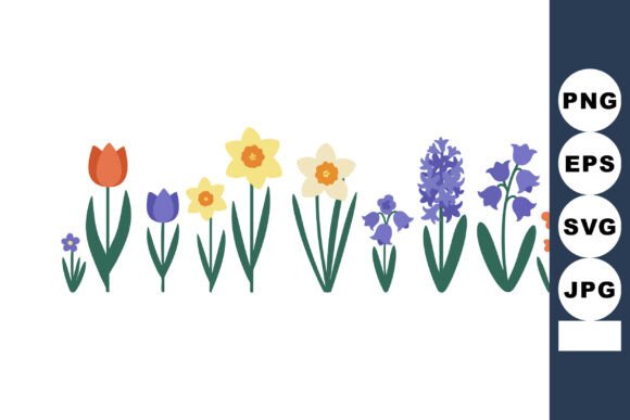 Download Spring Flowers Vector Illustration with - Spring flowers vector Collection