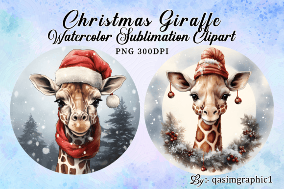 Download Christmas Giraffe Watercolor Clipart - Clipart Collection