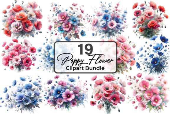 Download Watercolor Poppy Flowers Clipart Bundle - Clipart Collection