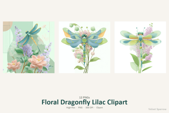 Download Floral Dragonfly Lilac Clipart - Clipart Collection