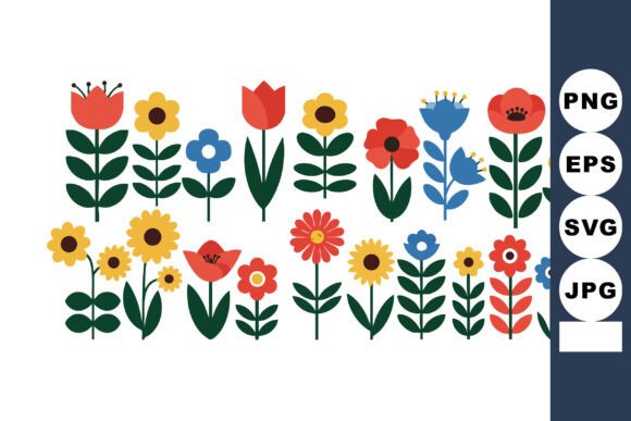 Download Colorful Spring Flowers Vector Illustrat - Spring flowers vector Collection
