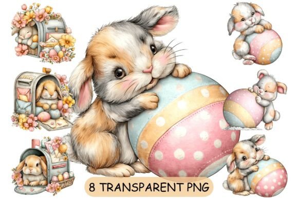 Download 8 Easter Bunny Egg Clipart PNG - Clipart Collection