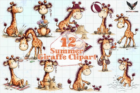 Download Summer Giraffe Clipart PNG - Clipart Collection