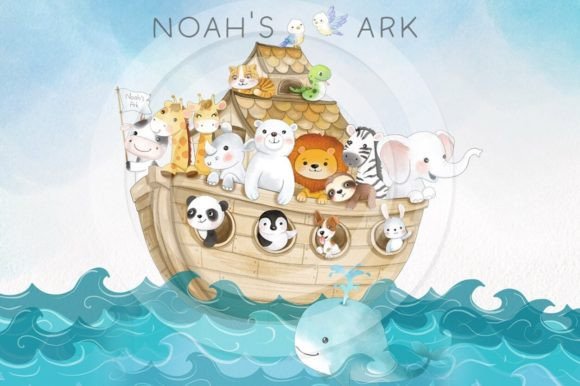 Download Noah's Ark Watercolor Bundle Clipart - Clipart Collection