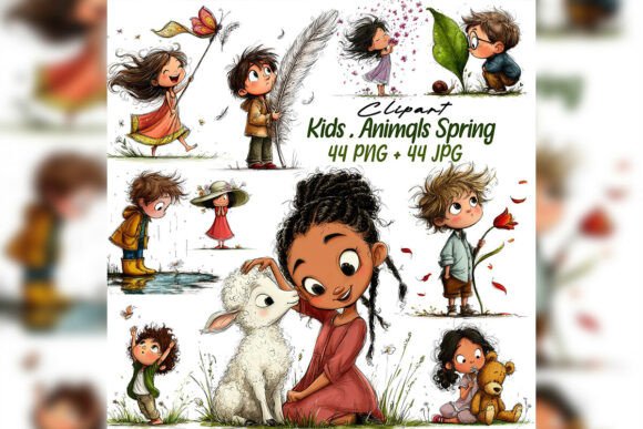Download Whimsical Kids Nature Clipart Set - Clipart Collection