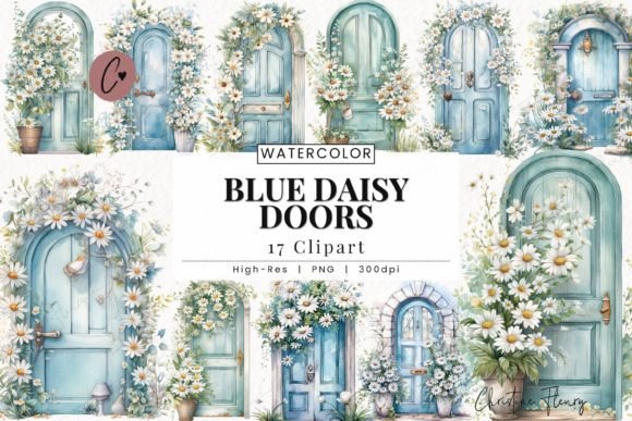 Download Blue Daisy Doors Clipart, Spring PNG - Clipart Collection