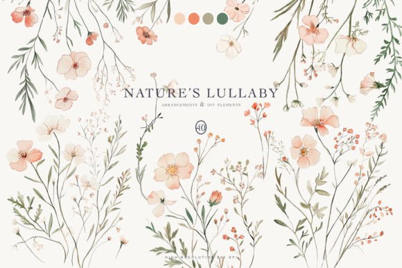 Download Watercolor Wildfloral Clipart Set - Clipart Collection