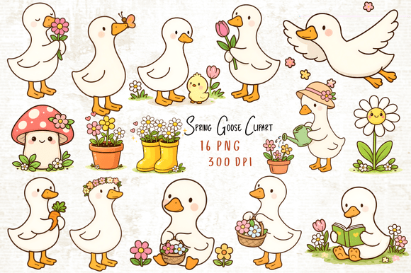 Download Spring Goose Clipart PNG - Clipart Collection