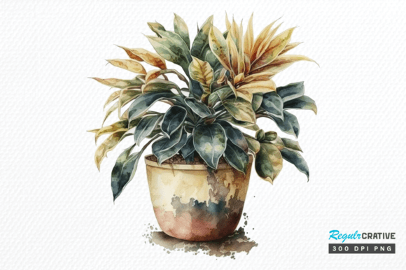 Download Watercolor Potted Plant Clipart Design - Clipart Collection