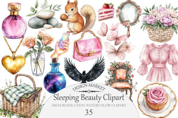 Download Watercolor Sleeping Beauty Clipart - Clipart Collection
