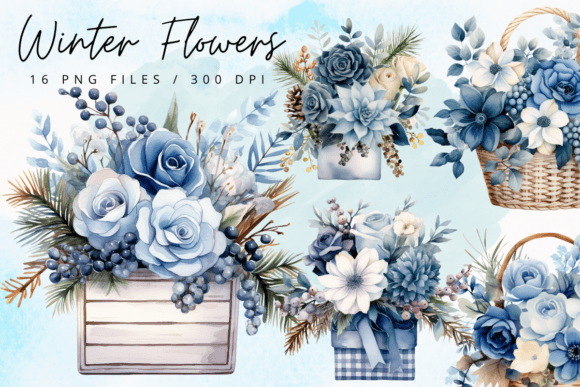 Download Blue Flowers Watercolor Clipart - Clipart Collection
