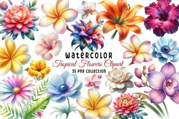 Download Tropical Flowers Clipart Bundle - Clipart Collection