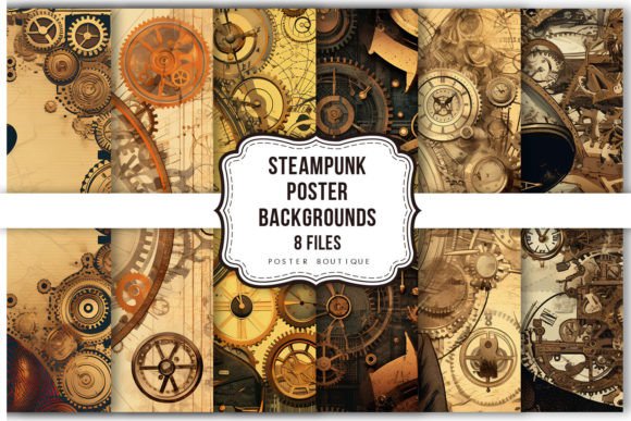 Download Steampunk Poster Clipart Set - Clipart Collection