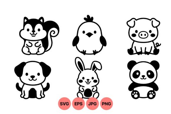 Download Cute Baby Animals SVG Clipart - Clipart Collection