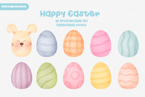 Download Watercolor Cute Easter Eggs  Clipart - Clipart Collection