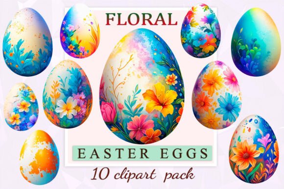 Download Floral Easter Eggs Clipart PNG - Clipart Collection