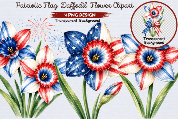 Download Patriotic Daffodil Flower PNG Clipart - Clipart Collection