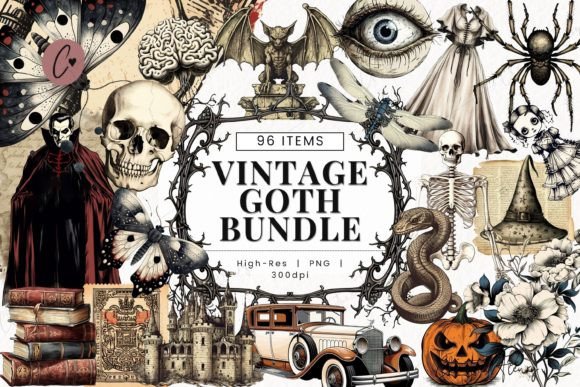 Download Vintage Goth Clipart Bundle - Clipart Collection