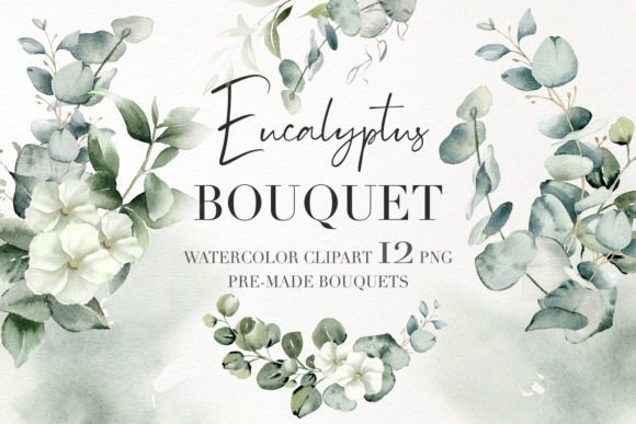 Download Watercolor Eucalyptus Bouquet Clipart - Clipart Collection