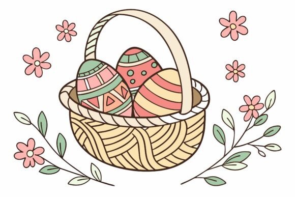Download Wicker Basket Filled with Decorated East - Premium Resources