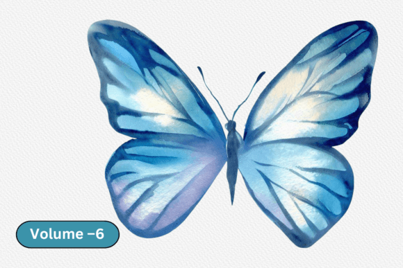Download Blue Butterfly Watercolor Clipart Vol–6 - Clipart Collection