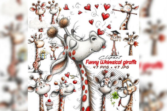 Download Whimsical Giraffe Clipart Set - Clipart Collection