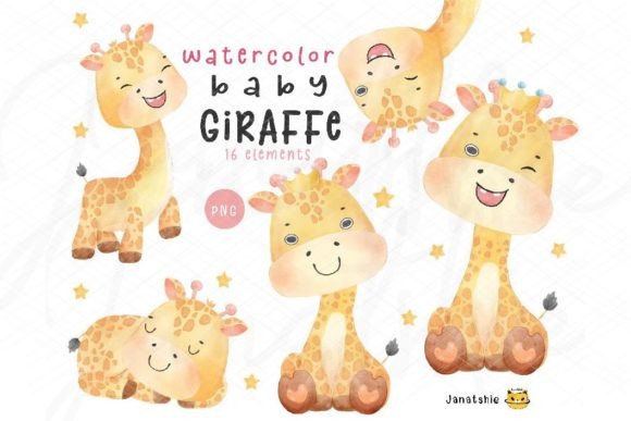 Download Cute Baby Giraffe Watercolor Clipart PNG - Clipart Collection