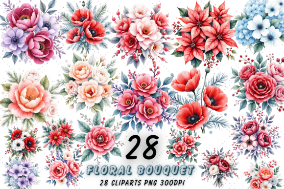Download Brightness Winter Floral Bouquet Clipart - Clipart Collection