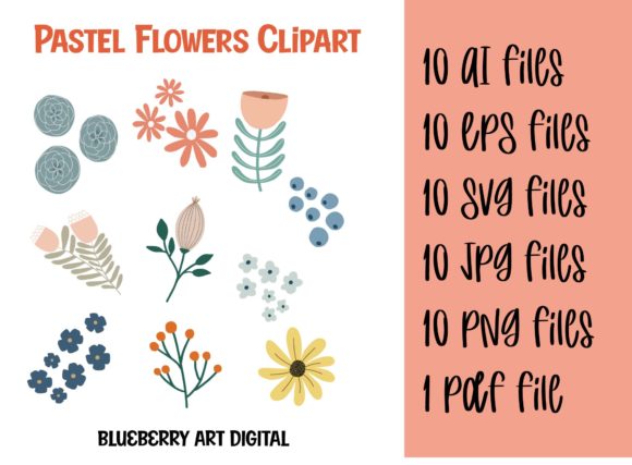 Download Pastel Flowers Clipart - Clipart Collection