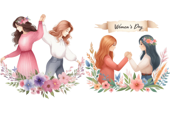 Download 2 Unity Watercolor Women Clipart Bundle - Clipart Collection