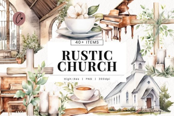 Download Watercolor Rustic Church Bundle Clipart - Clipart Collection