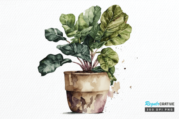 Download Watercolor Potted Plant Clipart Design - Clipart Collection