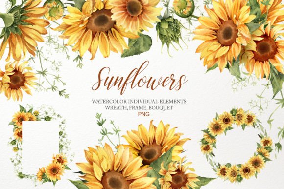Download Watercolor Sunflower Clipart Bouquet PNG - Clipart Collection