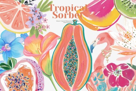 Download Tropical Watercolor Clipart Bundle - Clipart Collection