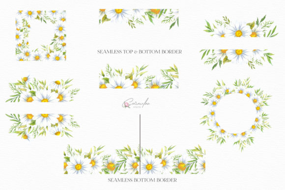 Download Watercolor Daisies Frames Clipart - Clipart Collection