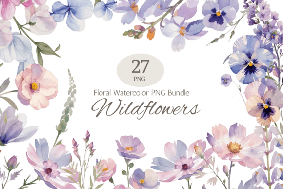 Download Garden Wildflowers Watercolor Clipart - Clipart Collection