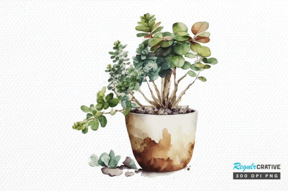 Download Watercolor Potted Plant Clipart Design - Clipart Collection