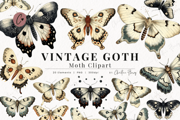 Download Vintage Goth Moth Clipart - Clipart Collection