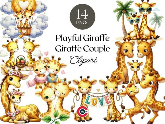 Download Cute Giraffe Couple Nursery Clipart - Clipart Collection