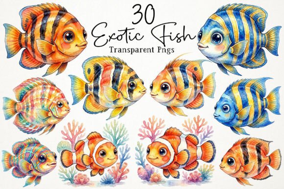 Download Watercolor Exotic Fish PNG Clipart - Clipart Collection