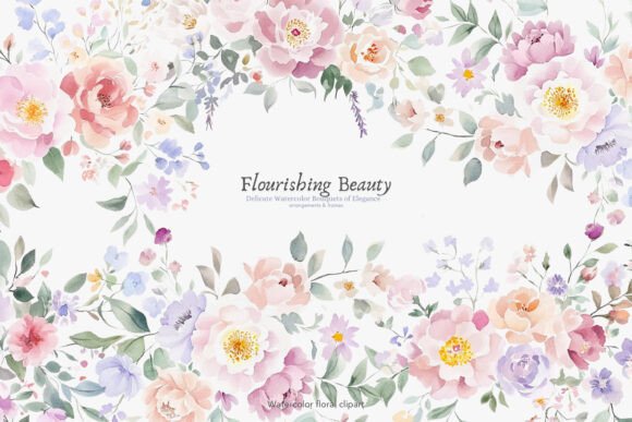 Download Watercolor Vintage Florals Clipart Set - Clipart Collection