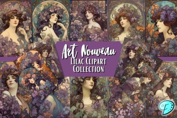 Download Art Nouveau Lilac Clipart Collection - Clipart Collection