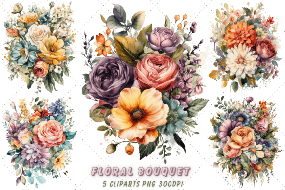 Download Watercolor White Floral Bouquet Clipart - Clipart Collection