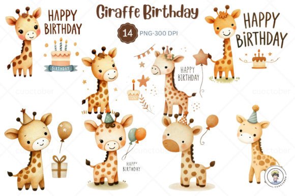 Download Baby Giraffe Birthday Newborn Clipart - Clipart Collection
