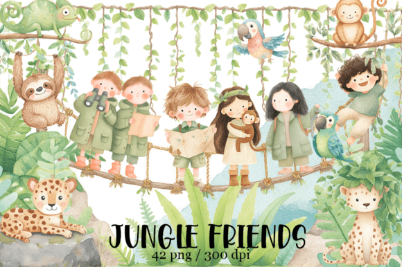 Download Watercolor Jungle Clipart, Tropical - Clipart Collection