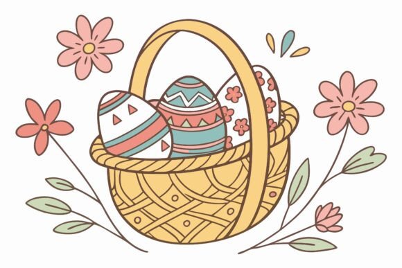 Download Wicker Basket Filled with Decorated East - Premium Resources