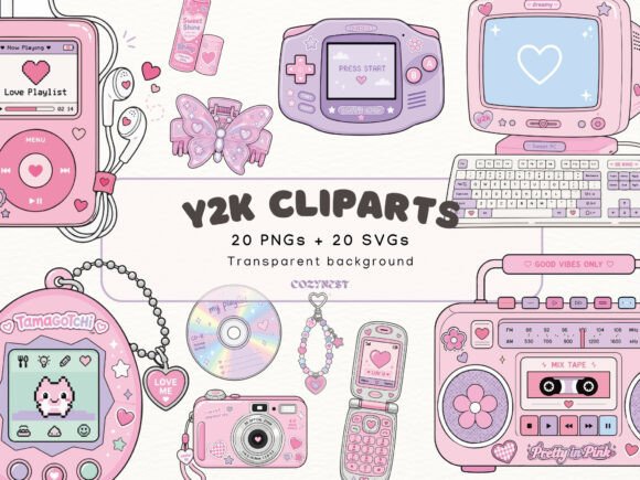 Download Y2K Teen Girl Cliparts, 2000s Nostalgia - Clipart Collection